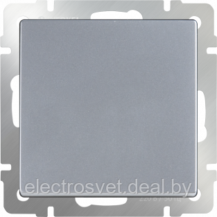 Выключатель одноклавишный (серебряный) WL06-SW-1G - фото 1 - id-p105686903