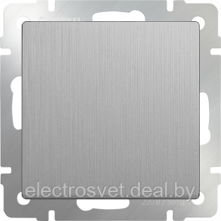 Выключатель одноклавишный (серебряный рифленый) WL09-SW-1G - фото 1 - id-p105689966