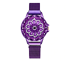 Часы женские с вращающимся циферблатом и магнитным браслетом (фиолетовые), фото 3