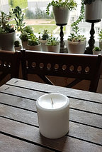 Эко-свеча цилиндр белая с фальцетом 100% из растительного воска D75 h80мм, фото 2