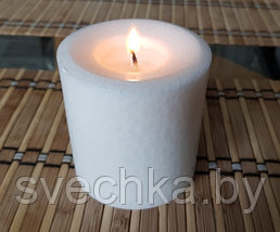 Эко-свеча цилиндр белая с фальцетом 100% из растительного воска D75 h80мм, фото 3