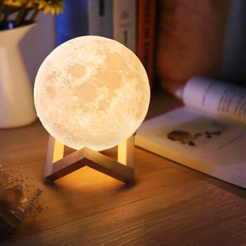 Лампа ночник Луна объемная 3 D Moon Lamp 15см, 7 режимов подсветки, пульт ДУ - фото 3 - id-p105701640