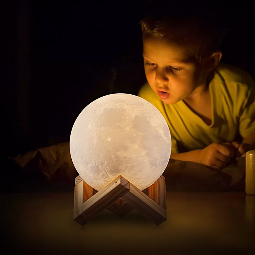 Лампа ночник Луна объемная 3 D Moon Lamp 15см, 7 режимов подсветки, пульт ДУ - фото 6 - id-p105701640