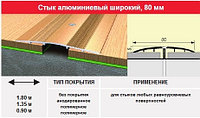 Порог- стык 80 мм, 0.9м цвет: алюминий