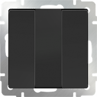 Выключатель трехклавишный (черный матовый) WL08-SW-3G