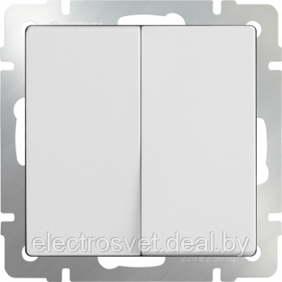 Выключатель двухклавишный проходной (белый) WL01-SW-2G-2W - фото 1 - id-p105757968