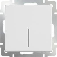 Выключатель одноклавишный с подсветкой (белый) WL01-SW-1G-LED
