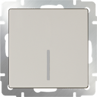 Выключатель одноклавишный с подсветкой (слоновая кость) WL03-SW-1G-LED