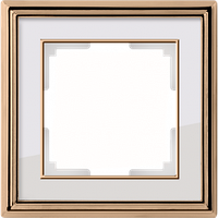 Рамка на 1 пост (золото/белый) WL17-Frame-01
