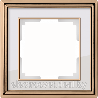 Рамка на 1 пост (золото/белый) WL17-Frame-01 - фото 1 - id-p105760327