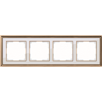 Рамка на 4 поста (золото/белый) WL17-Frame-04