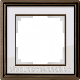 Рамка на 1 пост (бронза/белый) WL17-Frame-01 - фото 1 - id-p105760435