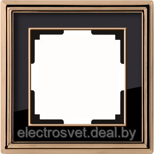 Рамка на 1 пост (золото/черный) WL17-Frame-01 - фото 1 - id-p105760502