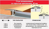 Порог- стык 40 мм, 1.80м (скрытое крепление) цвет: серебро, золото