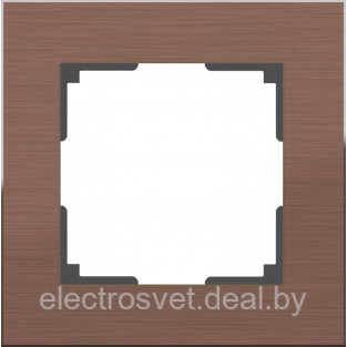 Рамка на 1 пост (коричневый алюминий) WL11-Frame-01 - фото 1 - id-p105775798