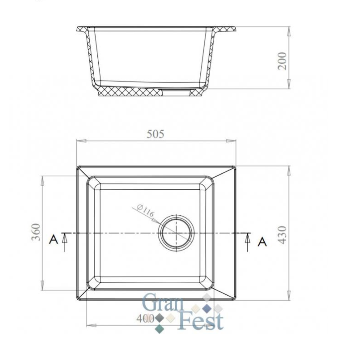 Каменная мойка GranFest GF-P505 - фото 2 - id-p105777882