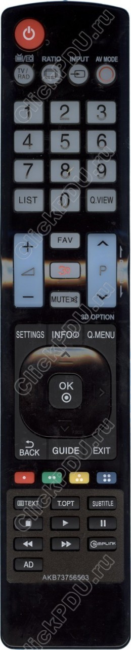 ПДУ для LG AKB73756503 ic LCD 3d TV (серия HLG370)