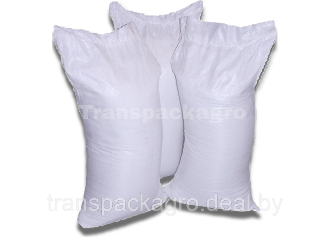 Полипропиленовые мешки белые 55*105 см, 82 гр., термообрез (для муки, крупы, зерна) - фото 1 - id-p103714643