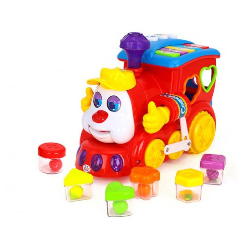 Музыкальная развивающая игрушка Паровозик  Ту-ту Joy toy  сортер (звук, свет) арт,9155
