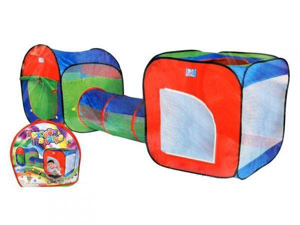 Палатка A999-147 детская игровая с туннелем 3 в 1, 2 домика и туннель, 240х74х84 см - фото 1 - id-p105883434