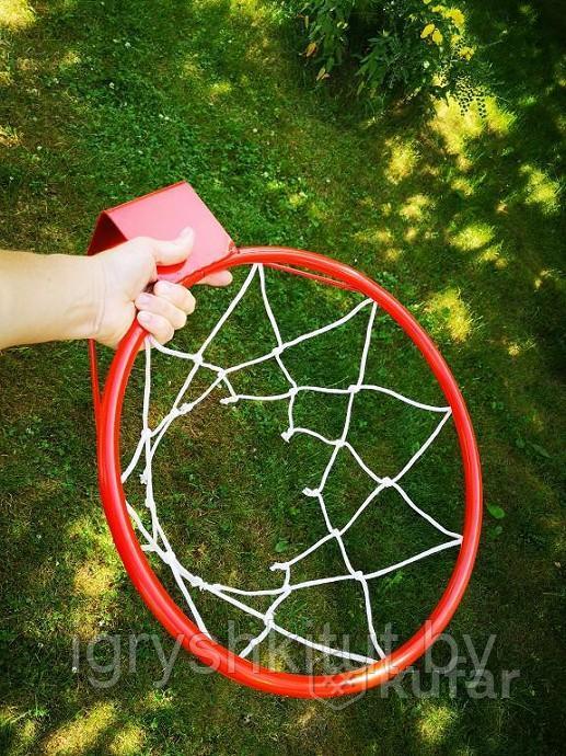 Металлическое баскетбольное кольцо с сеткой (диаметр около 40 см) - фото 5 - id-p105883439