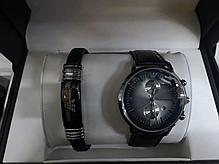 Мужской подарочный набор часы и браслет Armani, фото 3