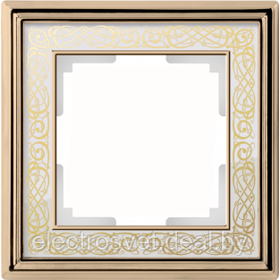 Рамка на 1 пост (золото/белый) WL77-Frame-01 - фото 1 - id-p105931119