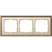 Рамка на 3 поста (золото/белый) WL77-Frame-03
