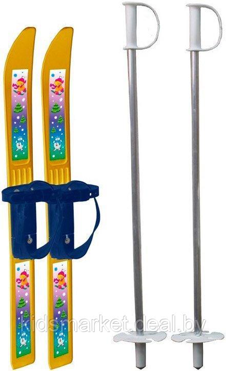 Лыжи детские "Олимпик-спорт" Мишки 66 см с палками (от 3-6 лет)