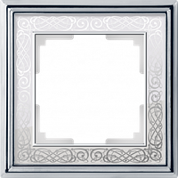 Рамка на 1 пост (хром/белый) WL77-Frame-01