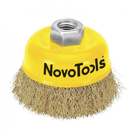 Щётка торцевая NovoTools, гофр. латунь, 125мм, фото 2