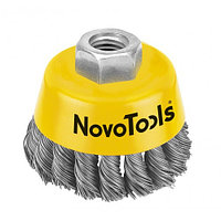 Щётка торцевая NovoTools, плет. сталь, 125мм NTWB12514ST