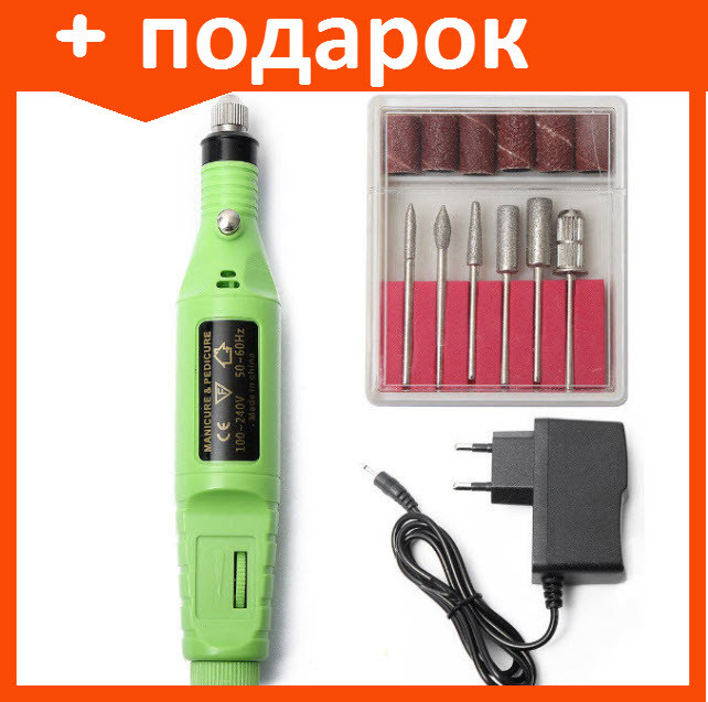 Ручка-дрель фрезер 20т.о. 9W зеленая аппарат для маникюра - фото 1 - id-p100396025