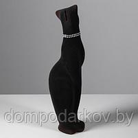 Копилка "Кошка Багира в ожерелье" флок, чёрная, фото 3