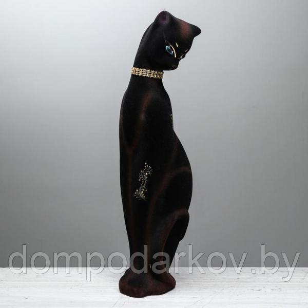 Копилка "Кошка Багира в ожерелье" флок, чёрная - фото 4 - id-p105977247