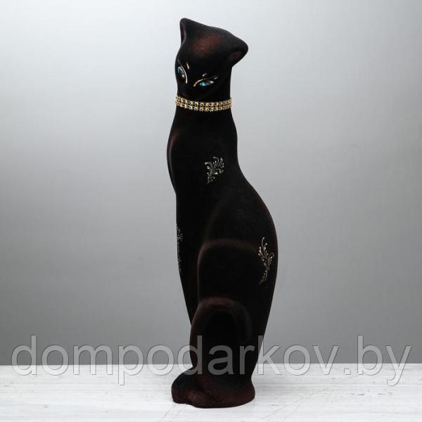 Копилка "Кошка Багира в ожерелье" флок, чёрная - фото 5 - id-p105977247