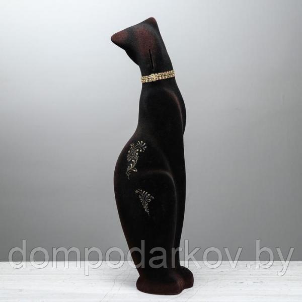Копилка "Кошка Багира в ожерелье" флок, чёрная - фото 6 - id-p105977247