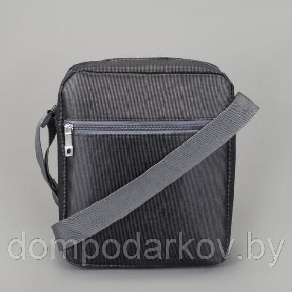Планшет мужской, 1 отдела, 2 наружных кармана, длинный ремень, цвет черный - фото 3 - id-p105977251