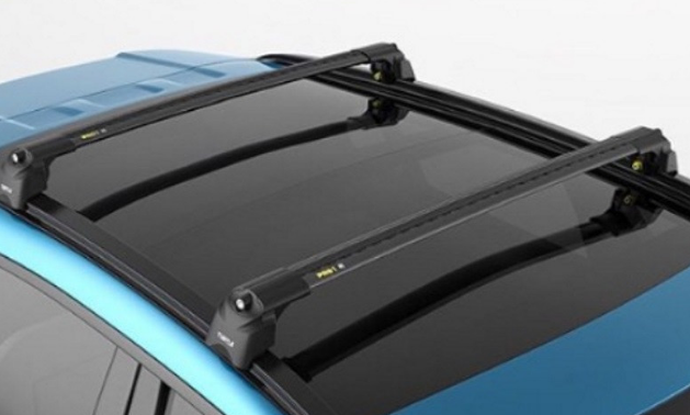 Багажные поперечины Turtle Lux Air2  для Kia Sportage 4 2016 -2020 на интегрированные рейлинги (черн) (106 см)