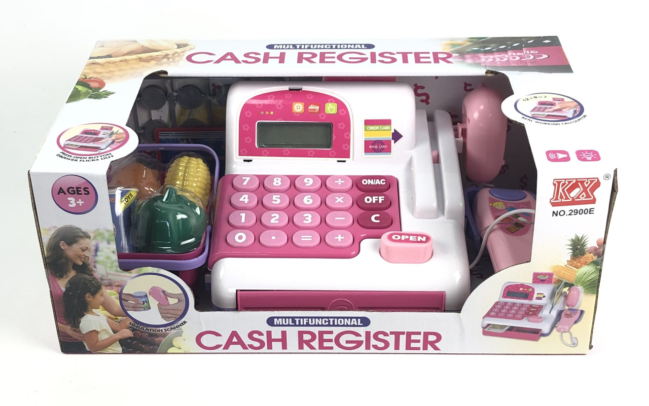 Детская касса 2816 с калькулятором и сканером  " Мой магазин"