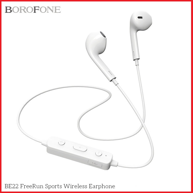 Беспроводные наушники Borofone BE22 Sport гарнитура с микрофоном (bluetooth) белый