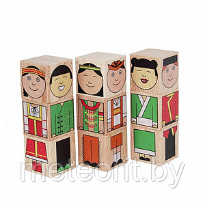 Кубики Народы мира Игрушка детская деревянная