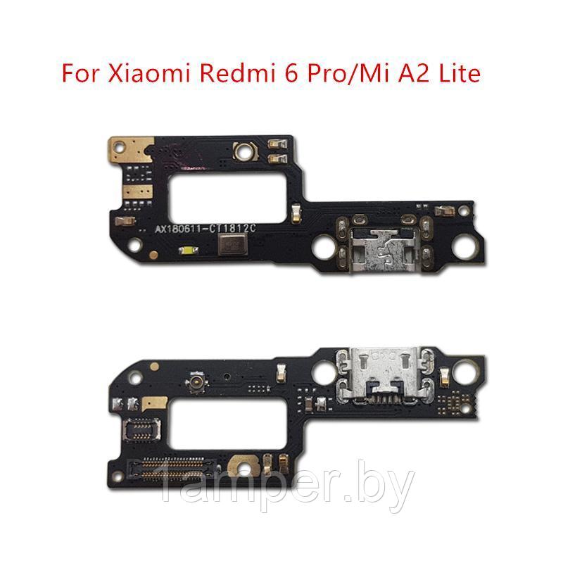 Плата нижняя Original с разъемом зарядного, микрофоном Xiaomi Mi A2 Lite/Redmi 6 Pro - фото 1 - id-p106007201
