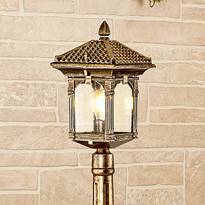 Уличный светильник столбик Corvus F GL 1021F черное золото, фото 2