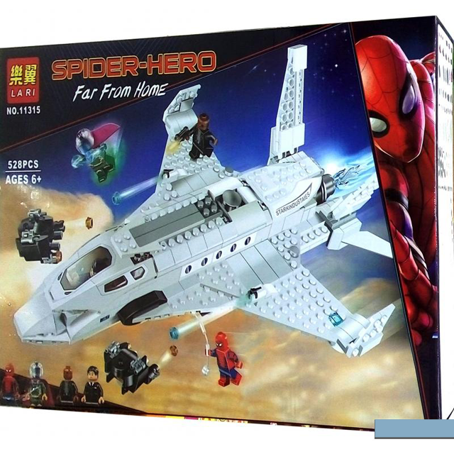 Конструктор Lary 11315 Spider-Hero Реактивный самолет Старка и атака дрона (аналог Lego Spider-Man76130) 528 д - фото 2 - id-p106011214