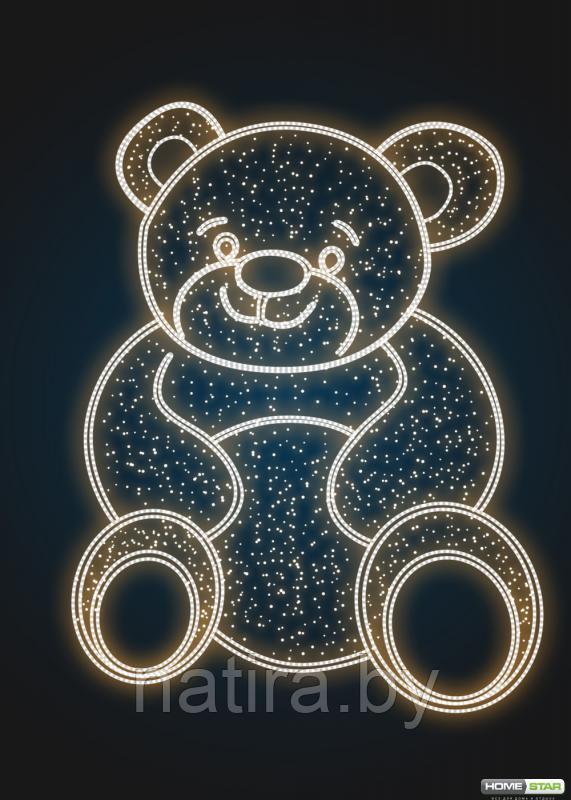 Фасадное панно световое Медведь