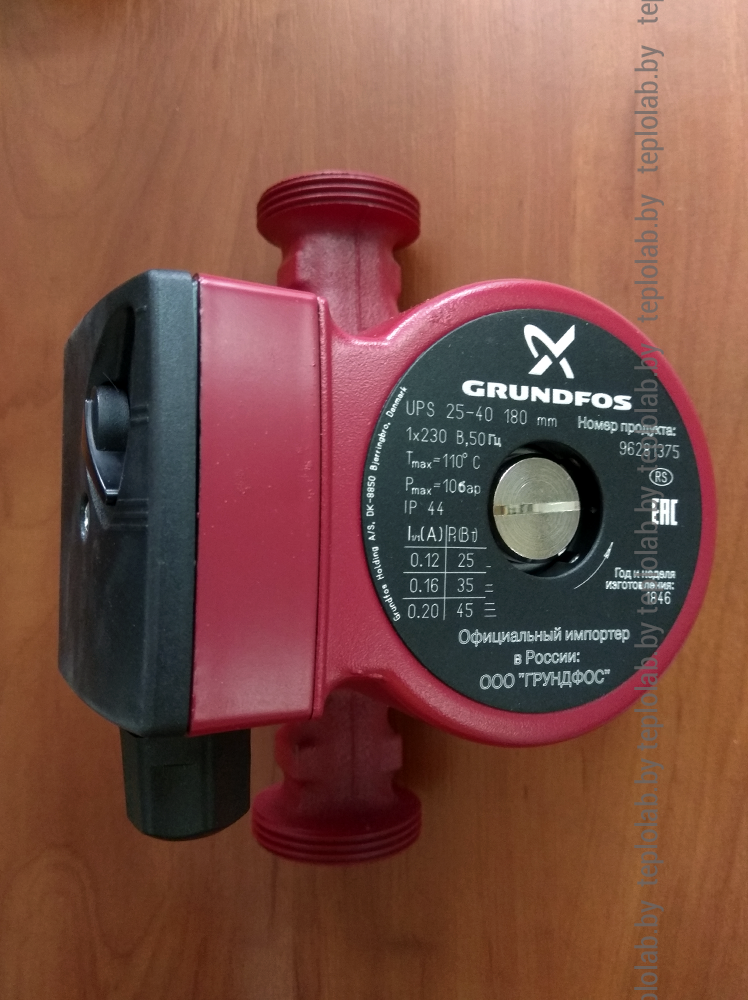 Циркуляционный насос Grundfos UPS 25-40 180, 220 В - фото 4 - id-p11888877