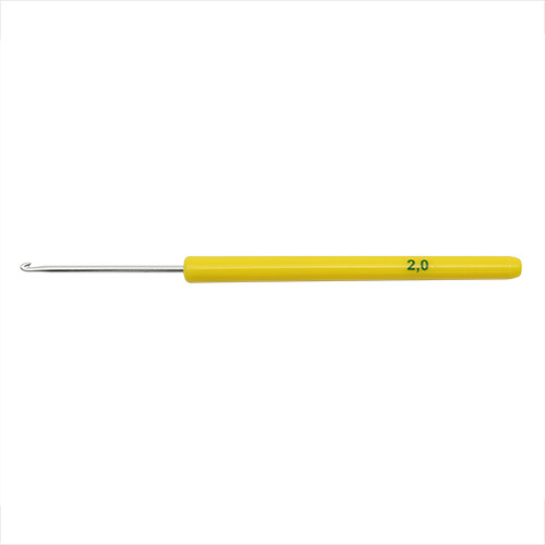 Крючок для вязания металлический с пластиковой ручкой 2.0мм