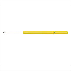 Крючок для вязания металлический с пластиковой ручкой 2.5мм