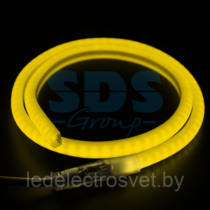 Гибкий Неон LED SMD, форма - D, жёлтый, 120 LED/м,  бухта 100м